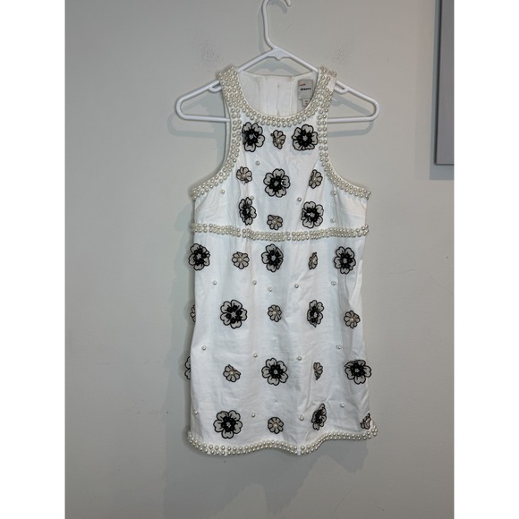 Maeve‎  Womens Extra Small Floral Pearl Sleeveless Embellished Shift Mini Dress - Picture 2 of 16